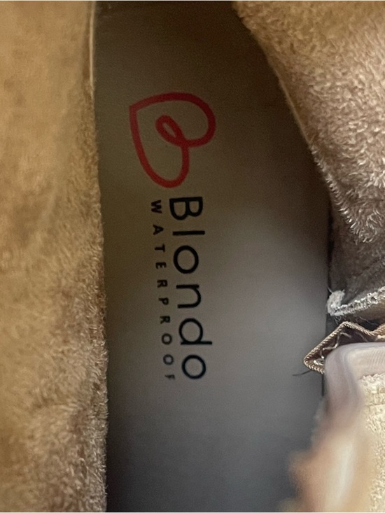 Blondo Salome Waterproof Taupe Suede Block Heel Ankle Boot Sz 8.5 Quiet Luxury - Picture 9 of 13